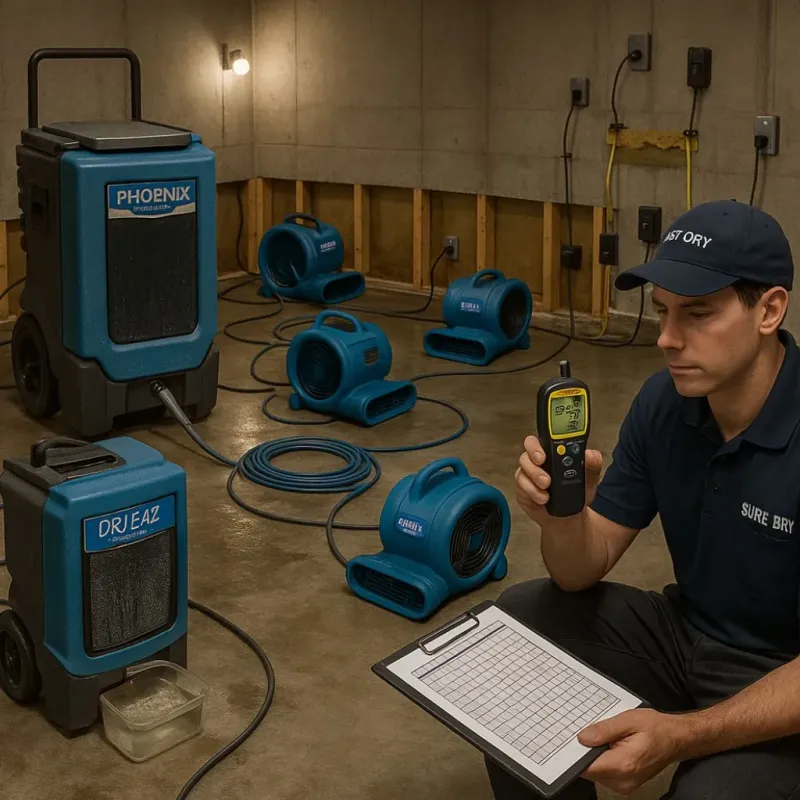 Structural Drying and Dehumidification process in Fairfield County, CT